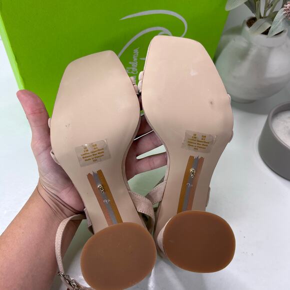 Sam Edelman Kia Block Heel Suede Ankle Strap Cappuccino Women 9.5 Tried On - Picture 9 of 11